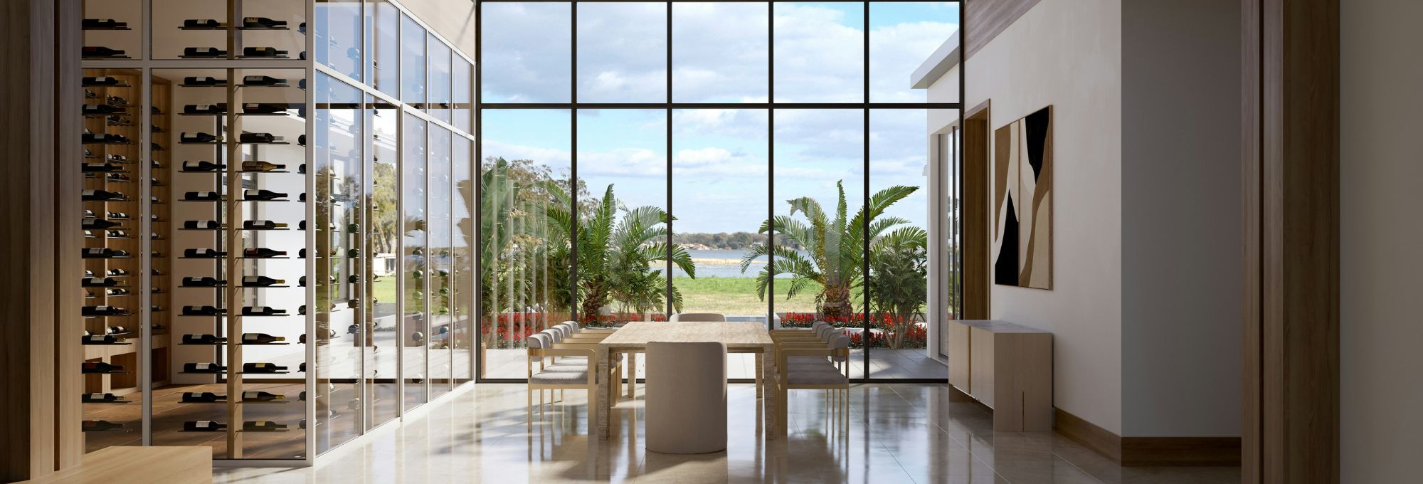 moisture resistant laminate flooring installed in modern kitchen